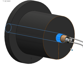 CAD view of cable entry port